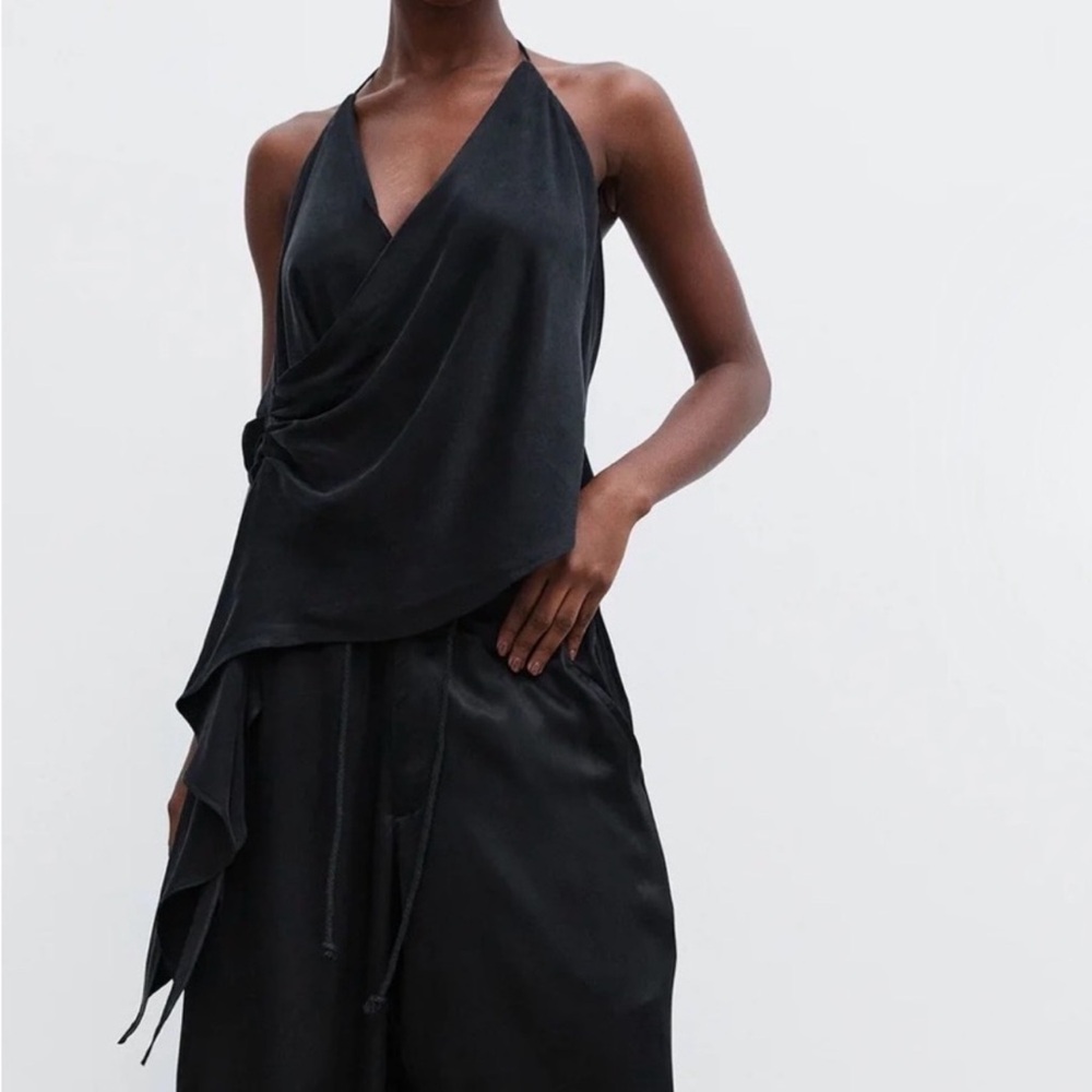 Local European Black Draped Halter & Bottoms